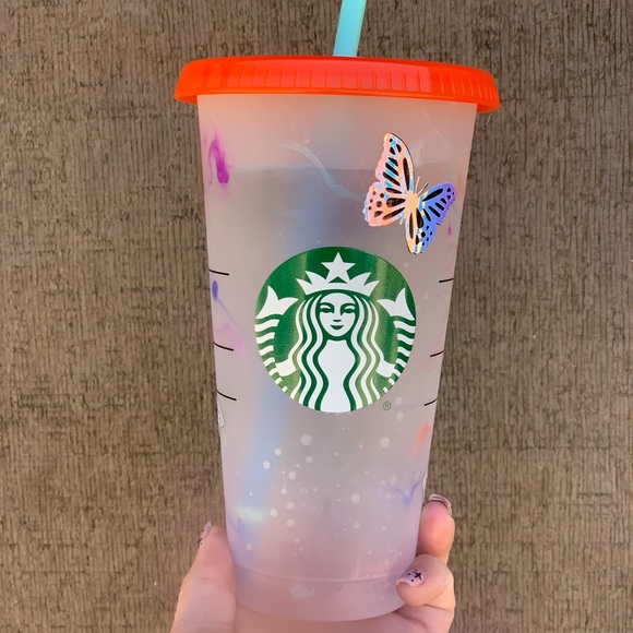 Custom Starbucks swirl color changing cup